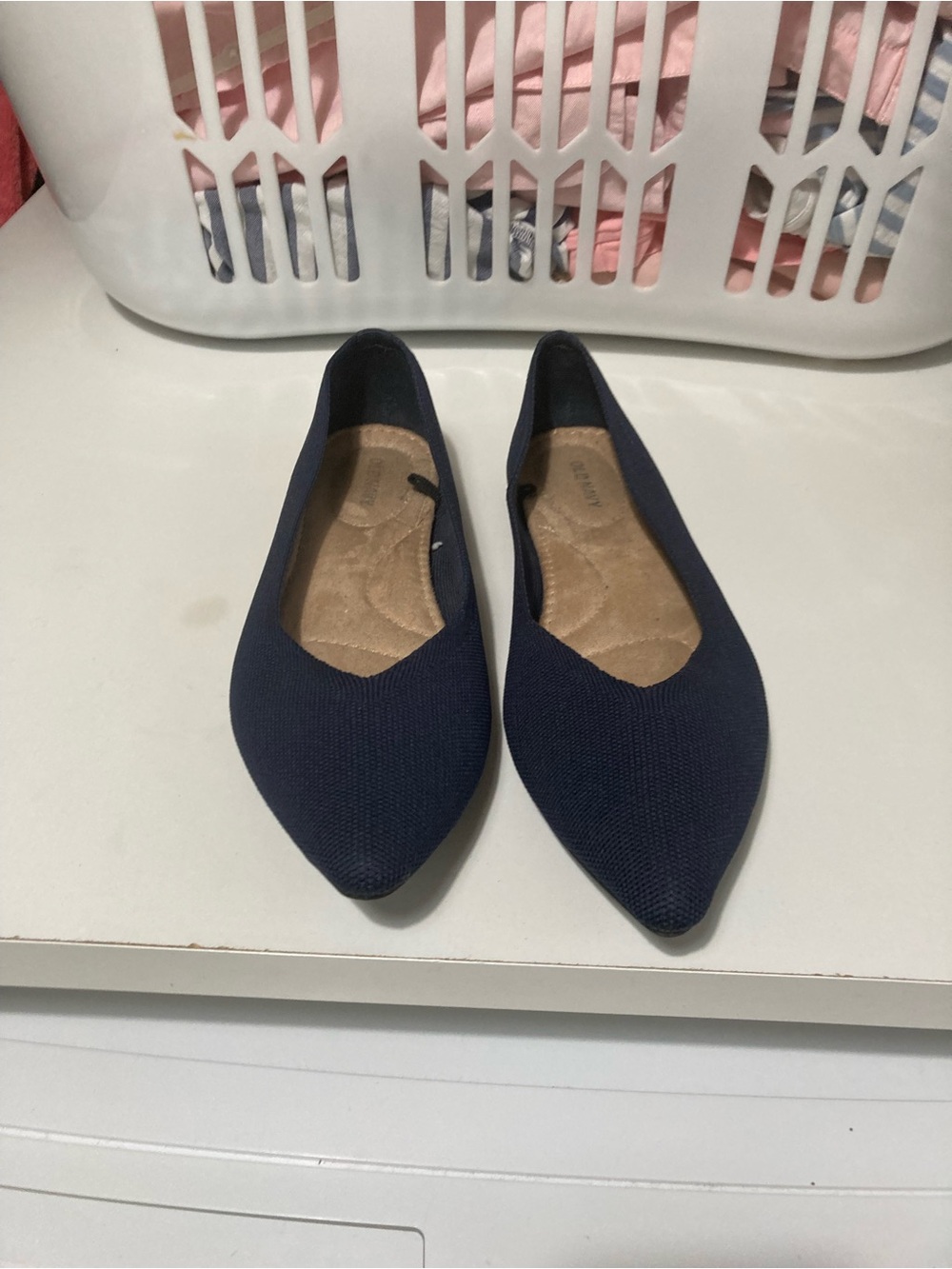 Old Navy Navy Pointed Toe Knit Flats